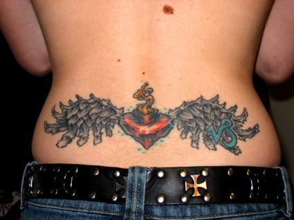 Wings Lower Back Tattoo